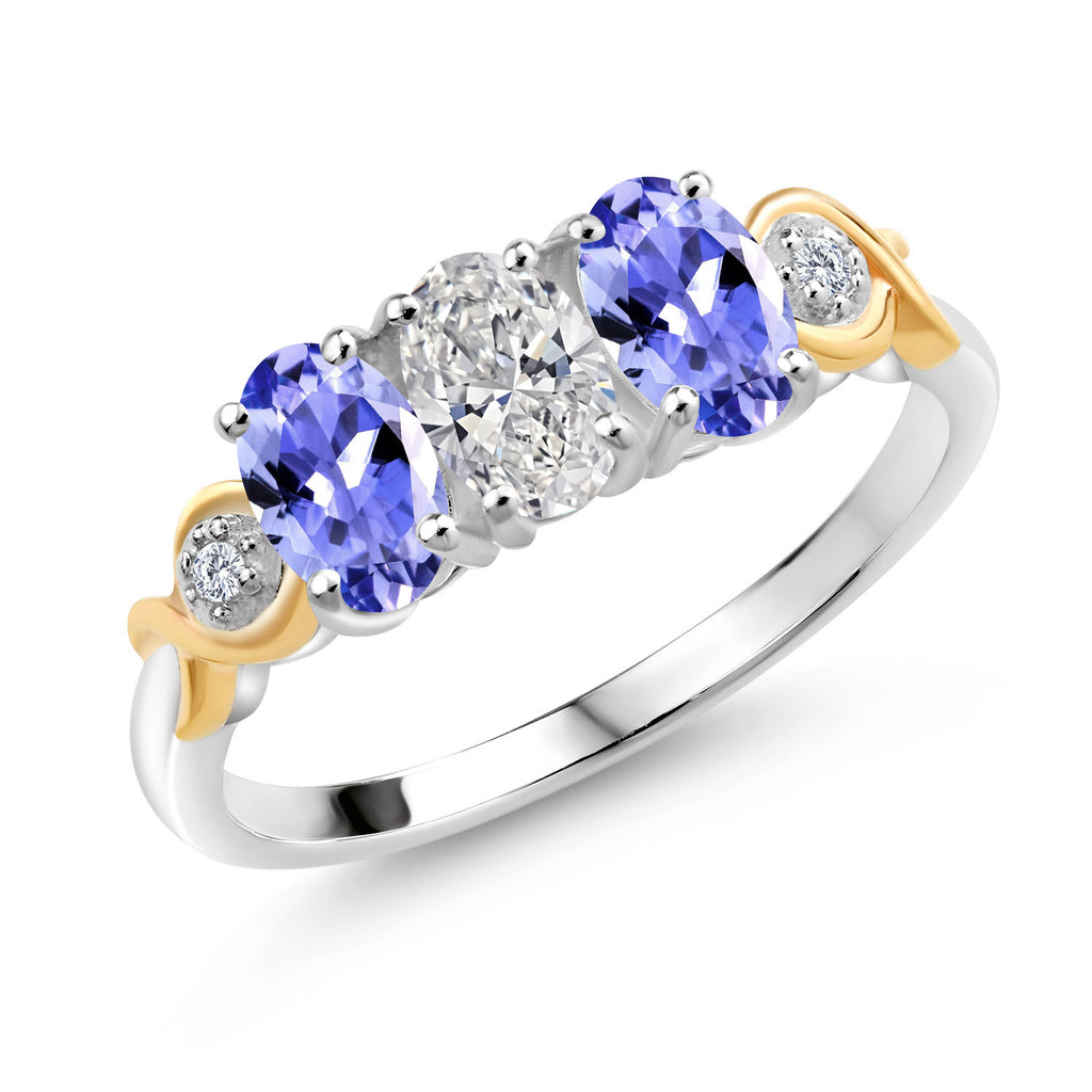 Tanzanite - December_6_Ring in 925 Sterling Silver and 10K Yellow Gold