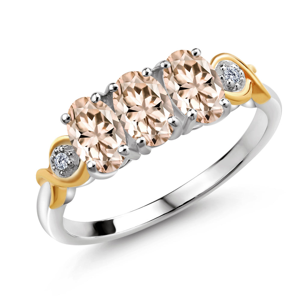 Morganite - October_9_Ring in 925 Sterling Silver and 10K Yellow Gold