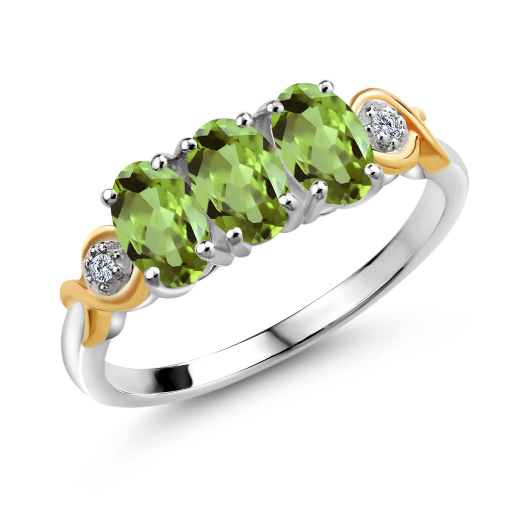Peridot - August_7_Ring in 925 Sterling Silver and 10K Yellow Gold