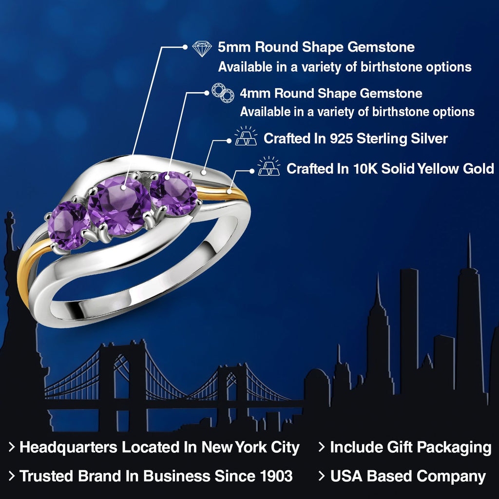 Ring in 925 Sterling Silver and 10K Yellow Gold