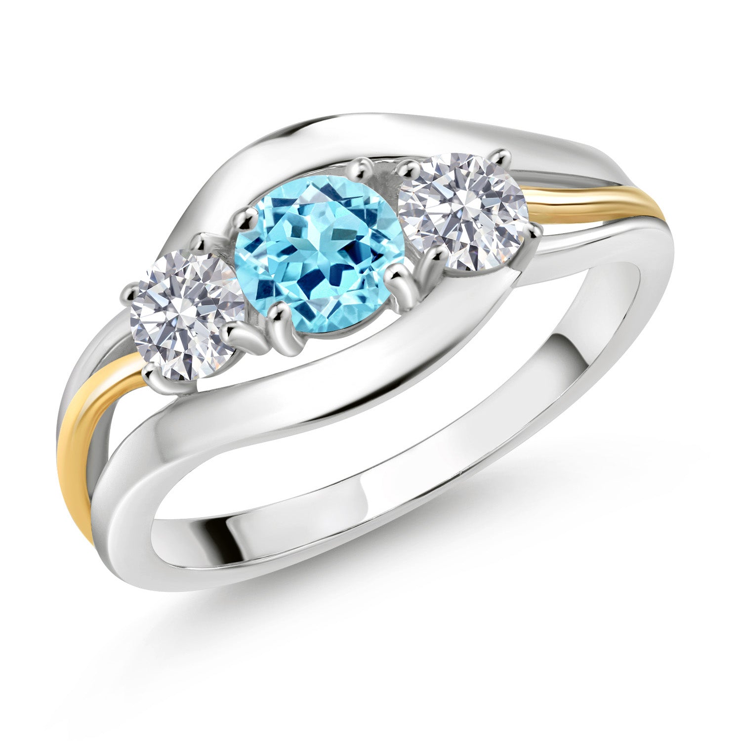 8_Ring in 925 Sterling Silver and 10K Yellow Gold