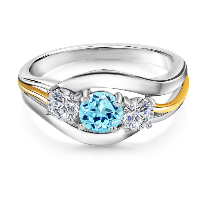 Ring in 925 Sterling Silver and 10K Yellow Gold