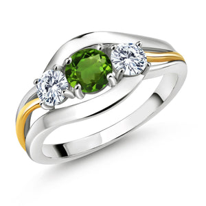 Ring in 925 Sterling Silver and 10K Yellow Gold