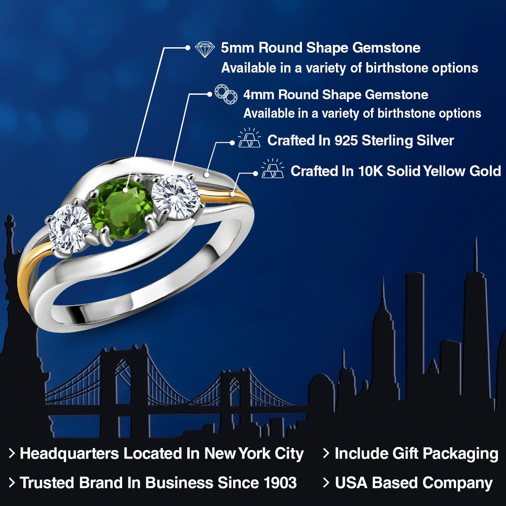Ring in 925 Sterling Silver and 10K Yellow Gold