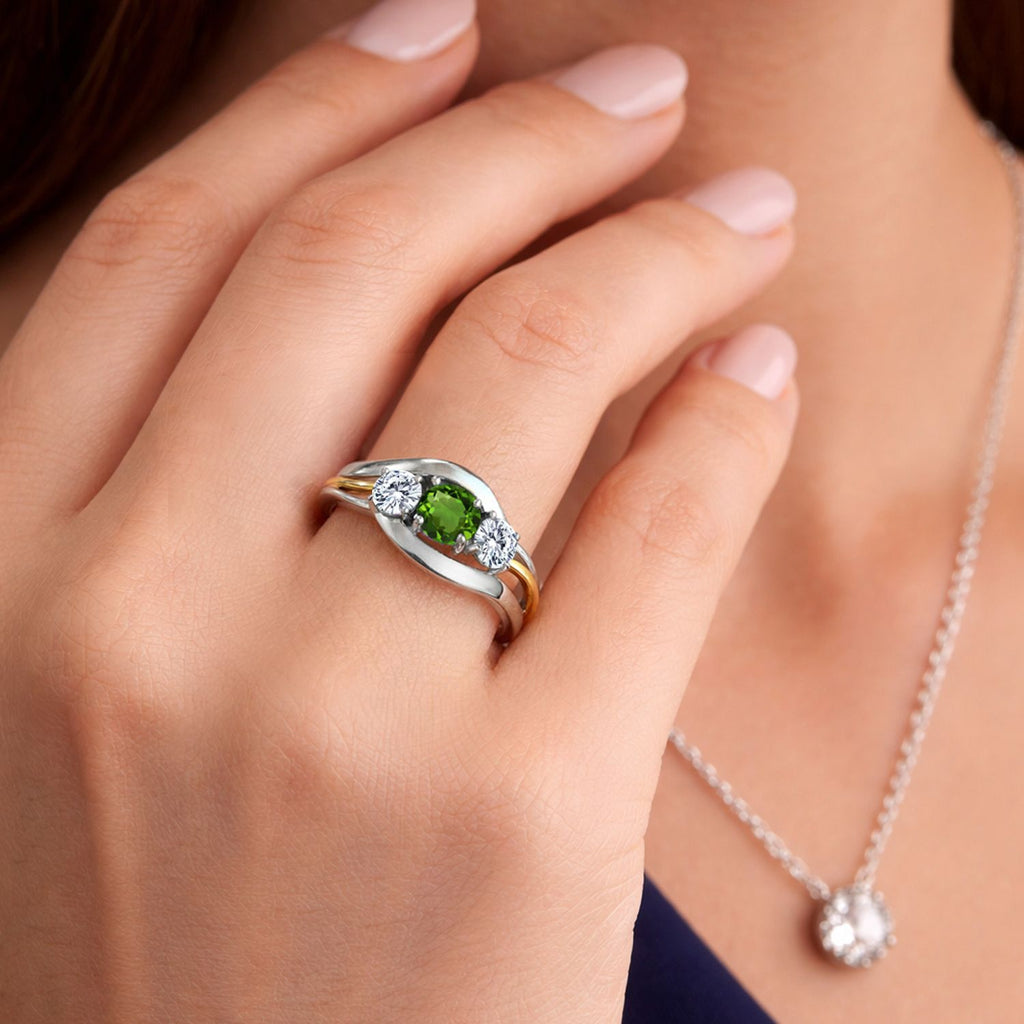 Ring in 925 Sterling Silver and 10K Yellow Gold
