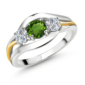 Ring in 925 Sterling Silver and 10K Yellow Gold