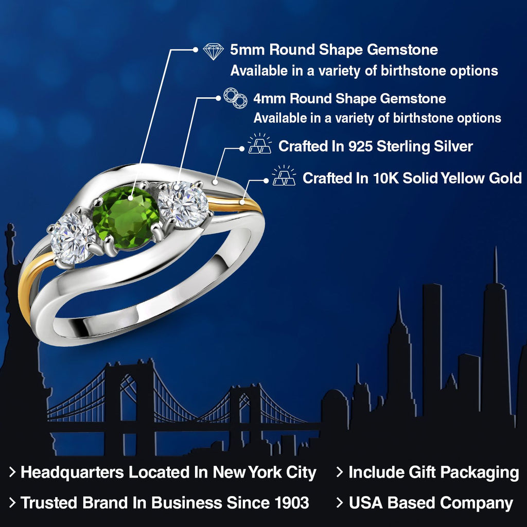 Ring in 925 Sterling Silver and 10K Yellow Gold