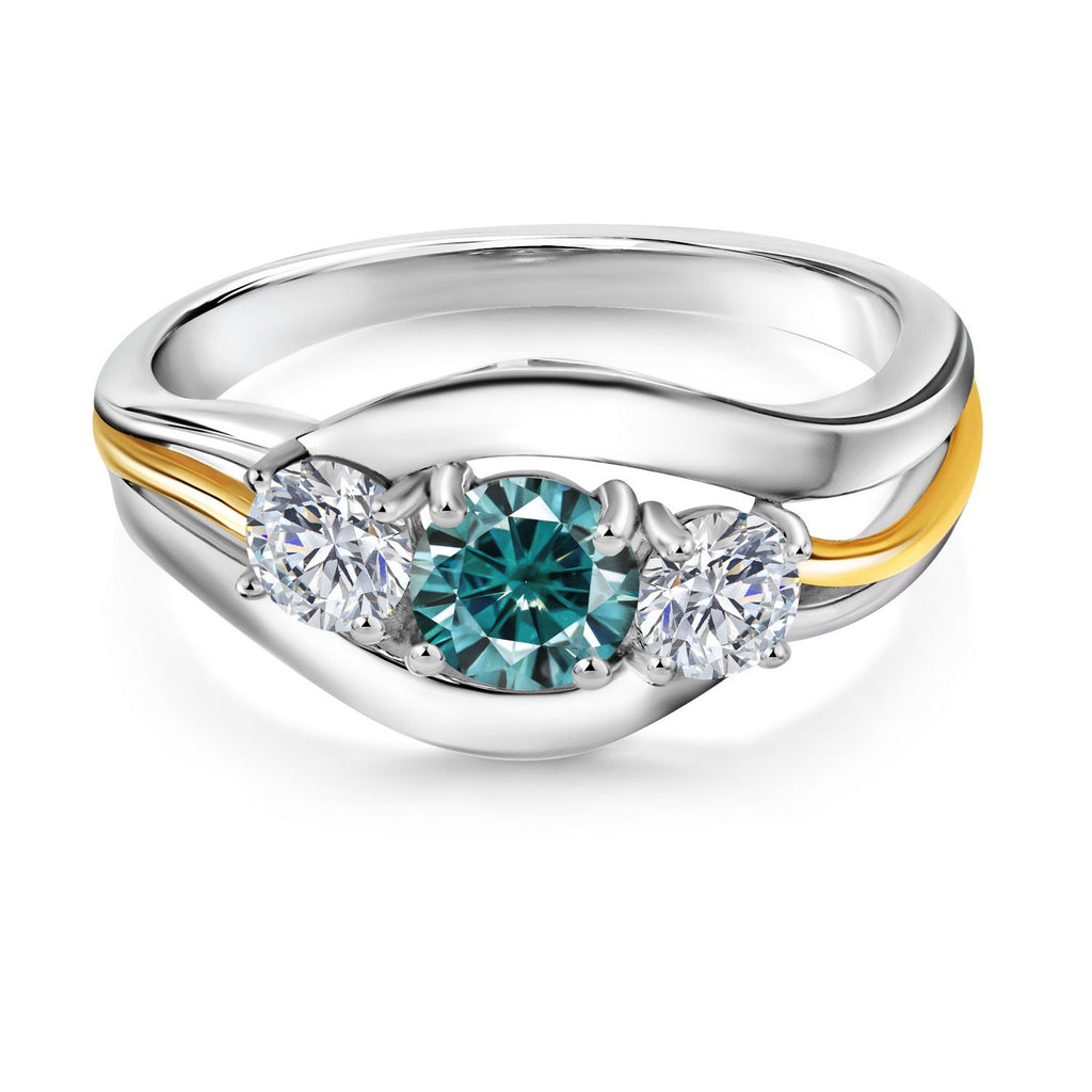 Ring in 925 Sterling Silver and 10K Yellow Gold