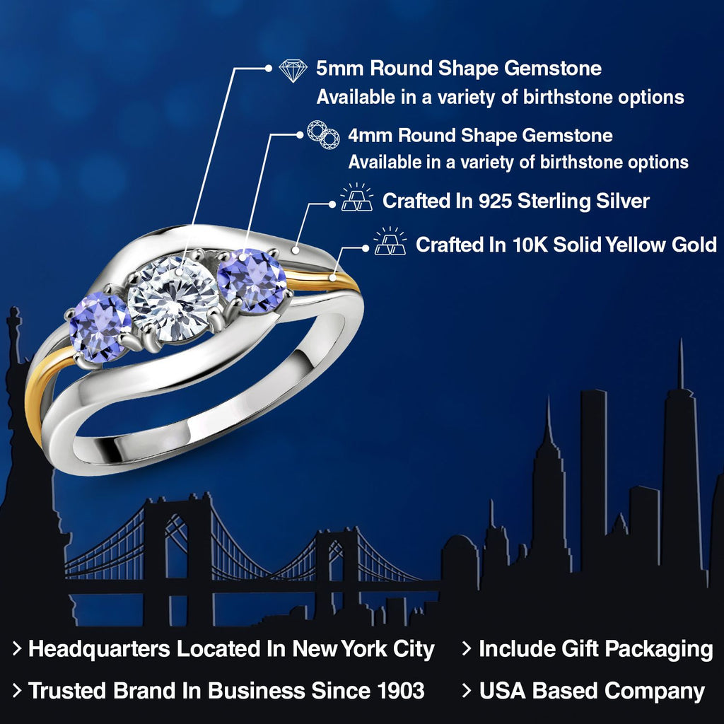 Ring in 925 Sterling Silver and 10K Yellow Gold