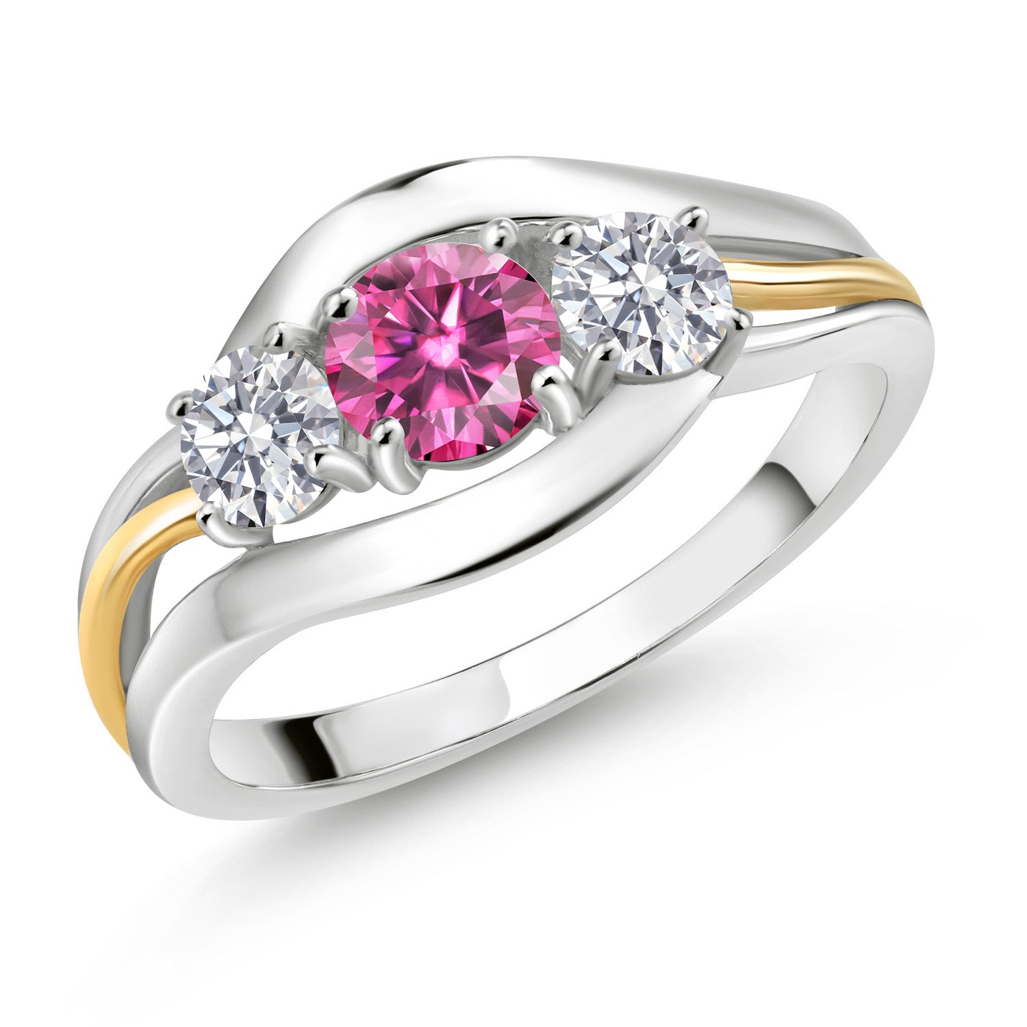 Ring in 925 Sterling Silver and 10K Yellow Gold