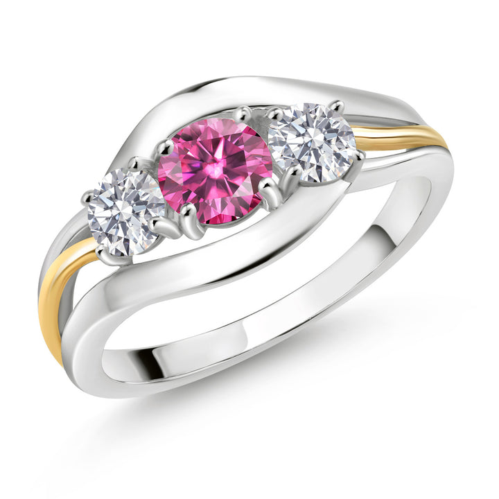 Ring in 925 Sterling Silver and 10K Yellow Gold