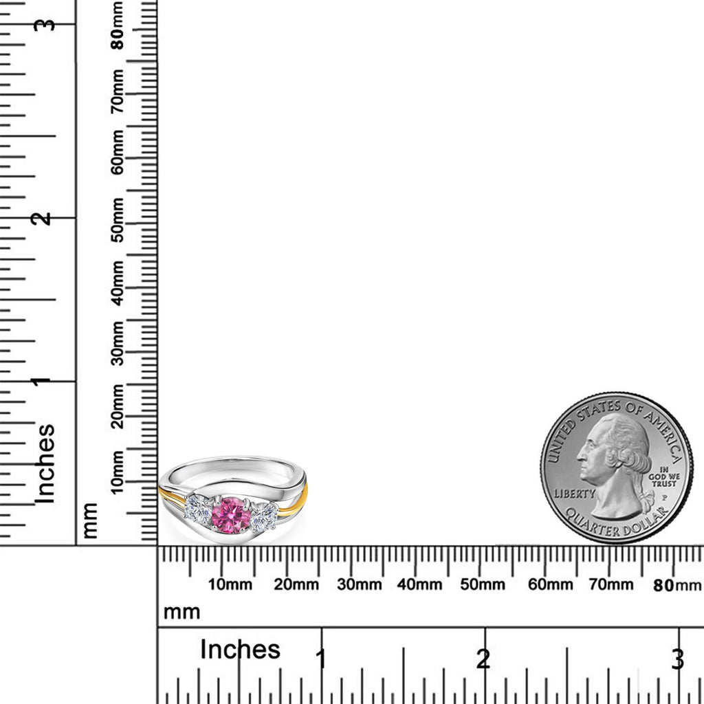 Ring in 925 Sterling Silver and 10K Yellow Gold