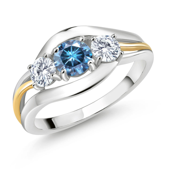 Ring in 925 Sterling Silver and 10K Yellow Gold