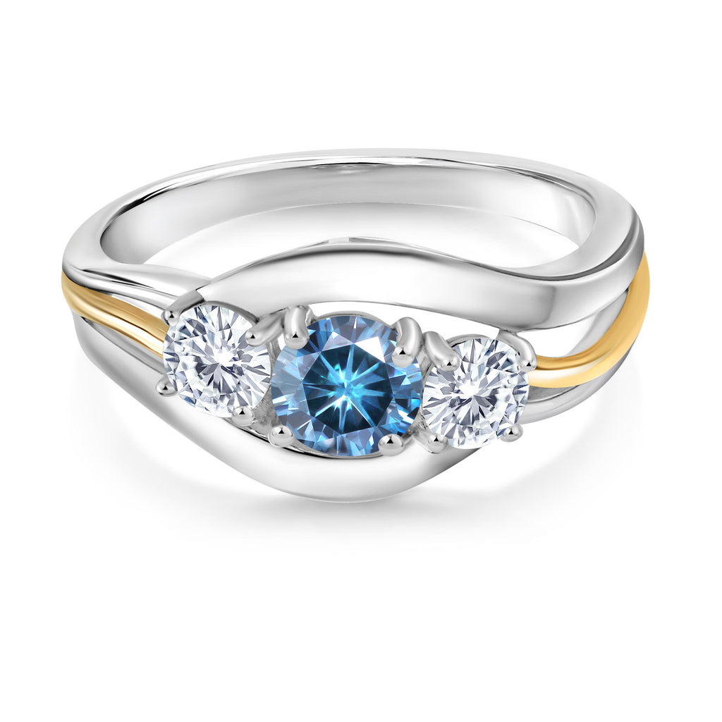 Ring in 925 Sterling Silver and 10K Yellow Gold
