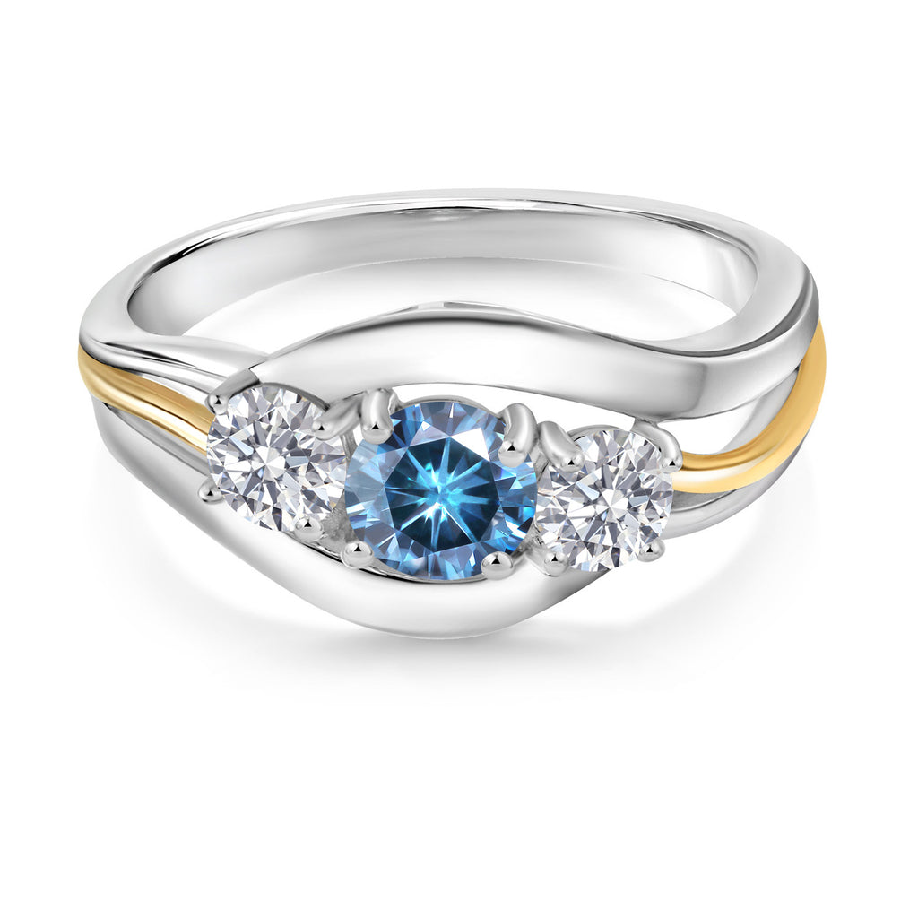 Ring in 925 Sterling Silver and 10K Yellow Gold