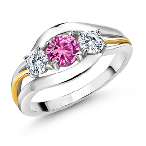 Ring in 925 Sterling Silver and 10K Yellow Gold