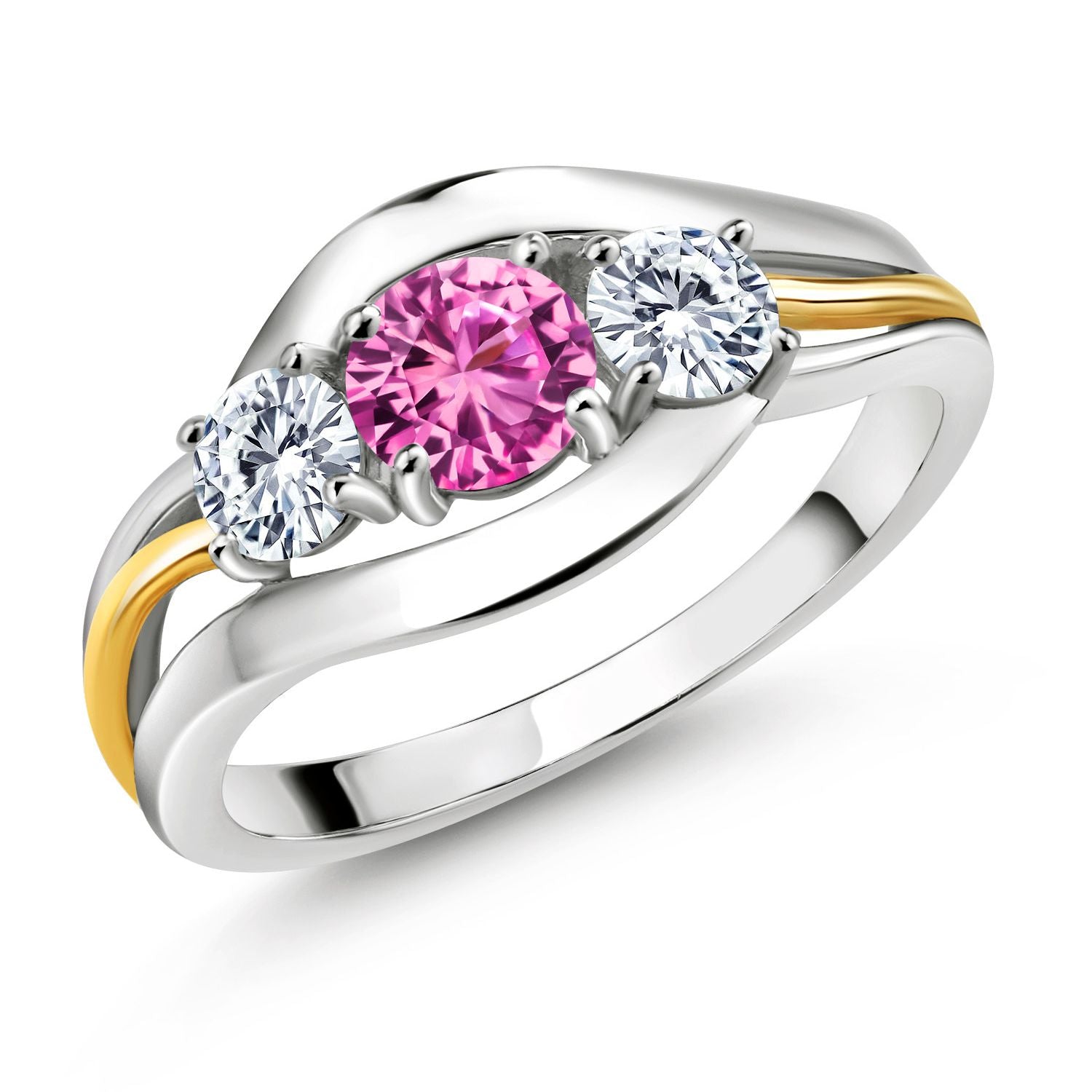 Ring in 925 Sterling Silver and 10K Yellow Gold