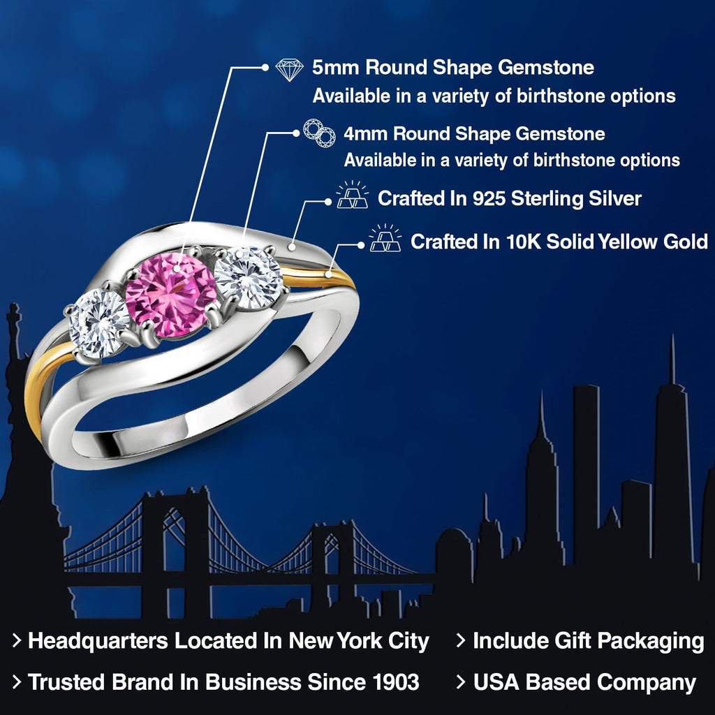 Ring in 925 Sterling Silver and 10K Yellow Gold