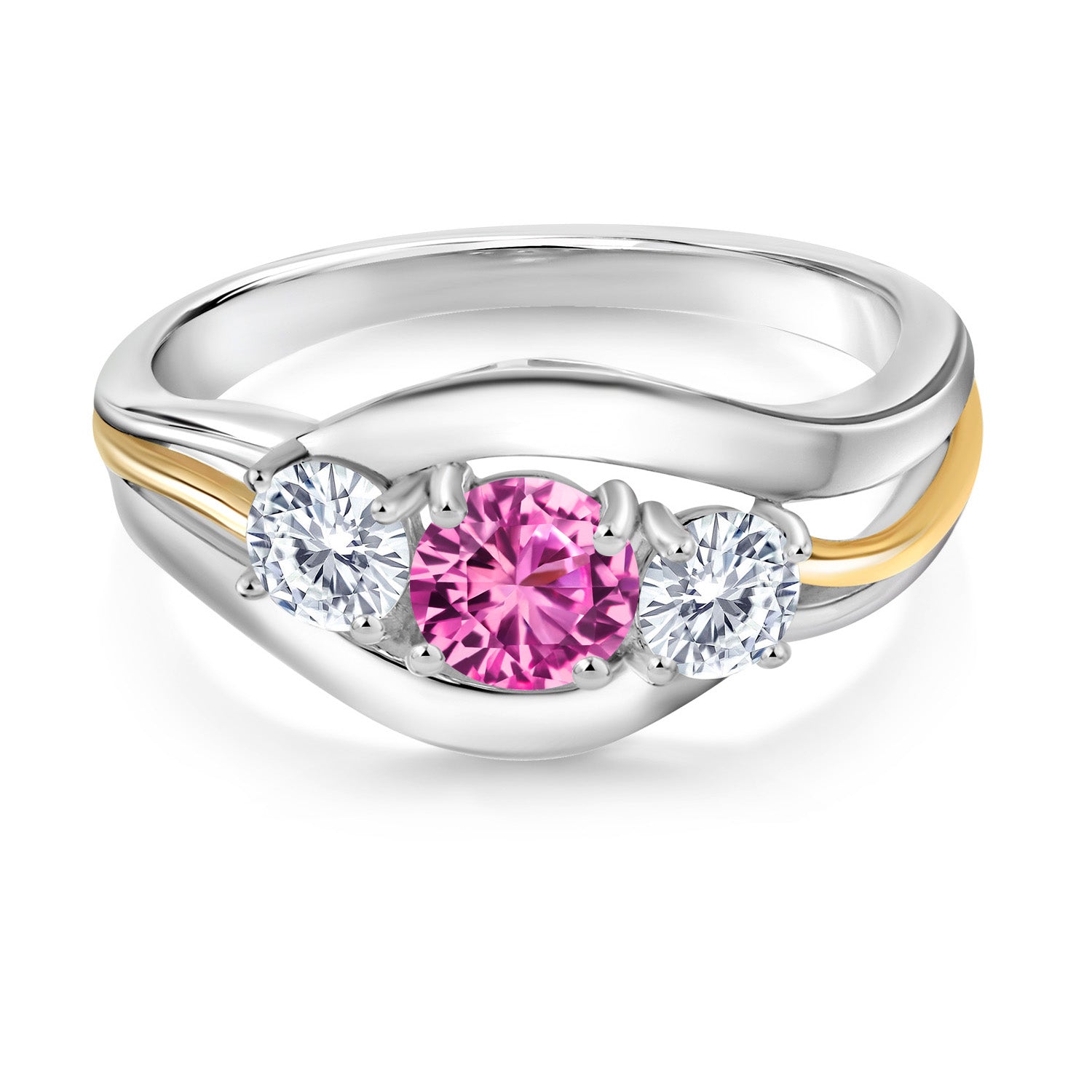 Ring in 925 Sterling Silver and 10K Yellow Gold