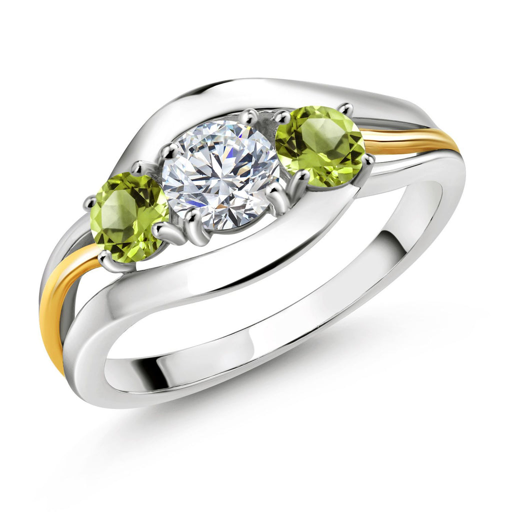 Peridot - August_5_Ring in 925 Sterling Silver and 10K Yellow Gold