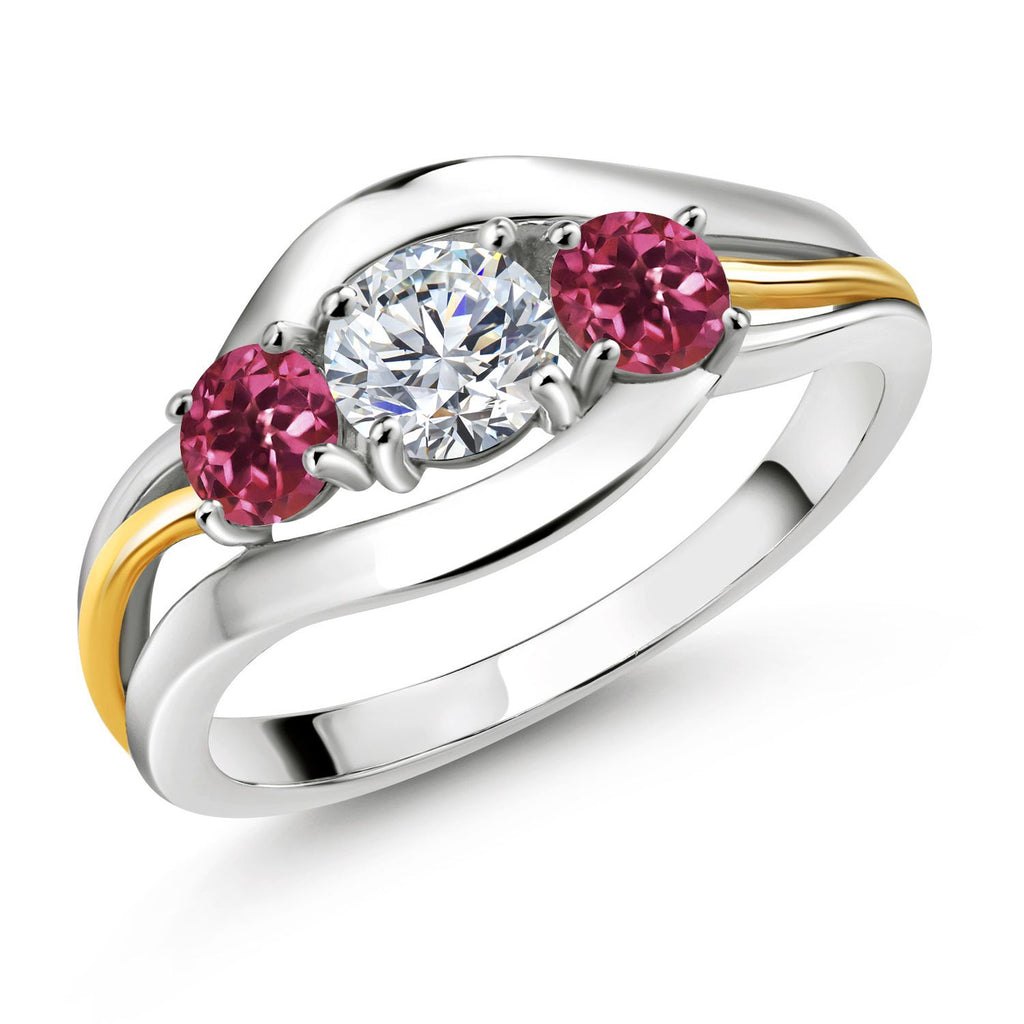 Pink Tourmaline - October_6_Ring in 925 Sterling Silver and 10K Yellow Gold