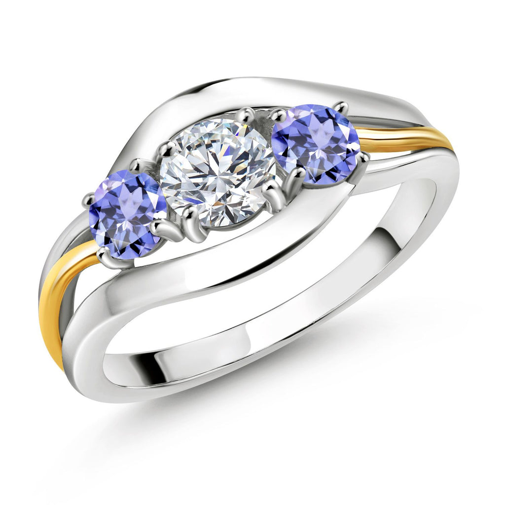 Tanzanite - December_7_Ring in 925 Sterling Silver and 10K Yellow Gold