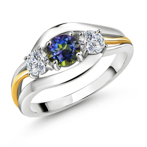 Ring in 925 Sterling Silver and 10K Yellow Gold