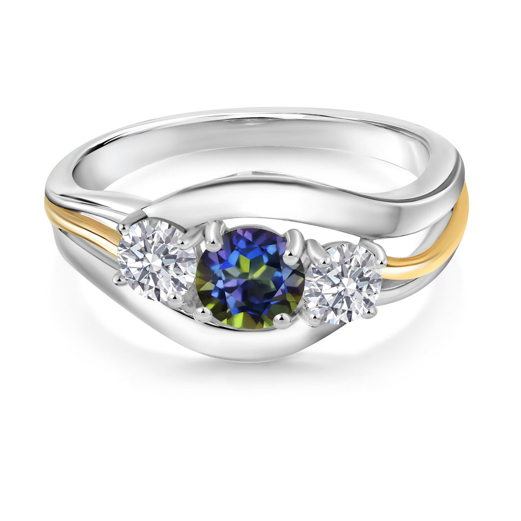 Ring in 925 Sterling Silver and 10K Yellow Gold