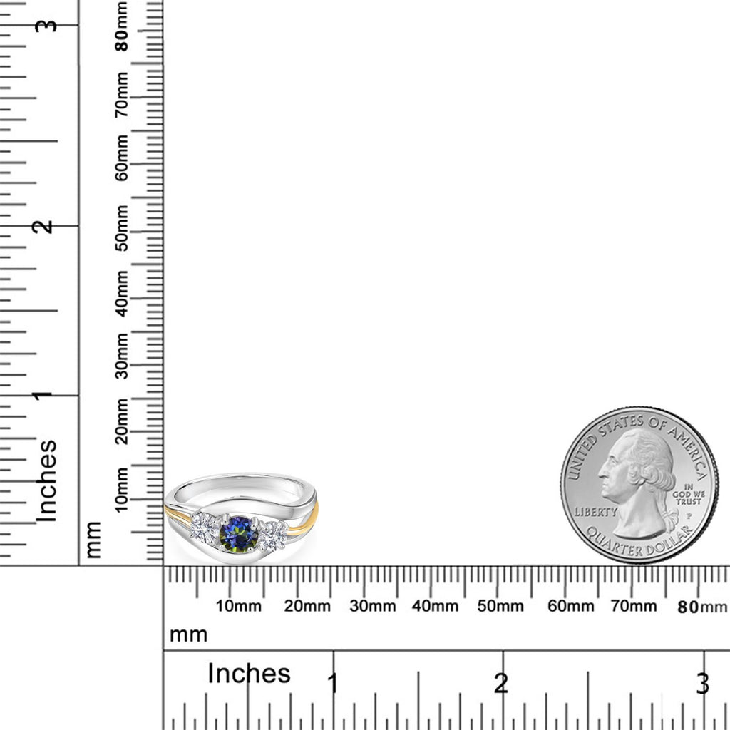 Ring in 925 Sterling Silver and 10K Yellow Gold