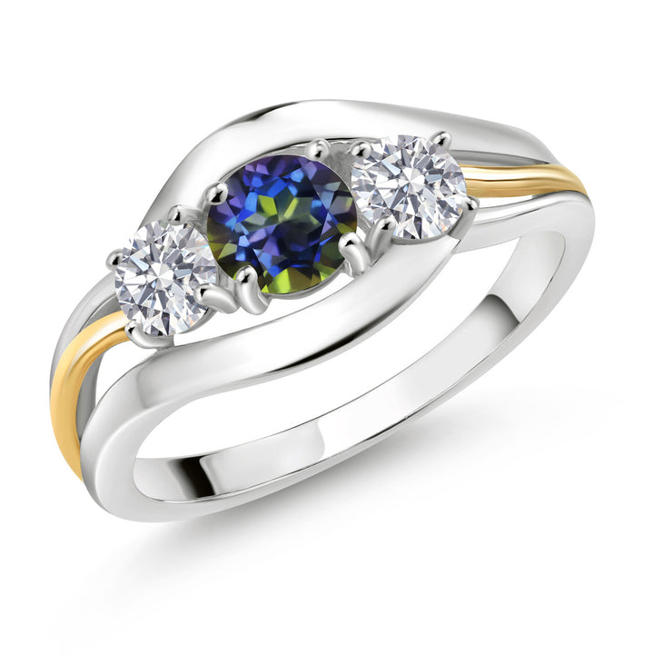 Ring in 925 Sterling Silver and 10K Yellow Gold