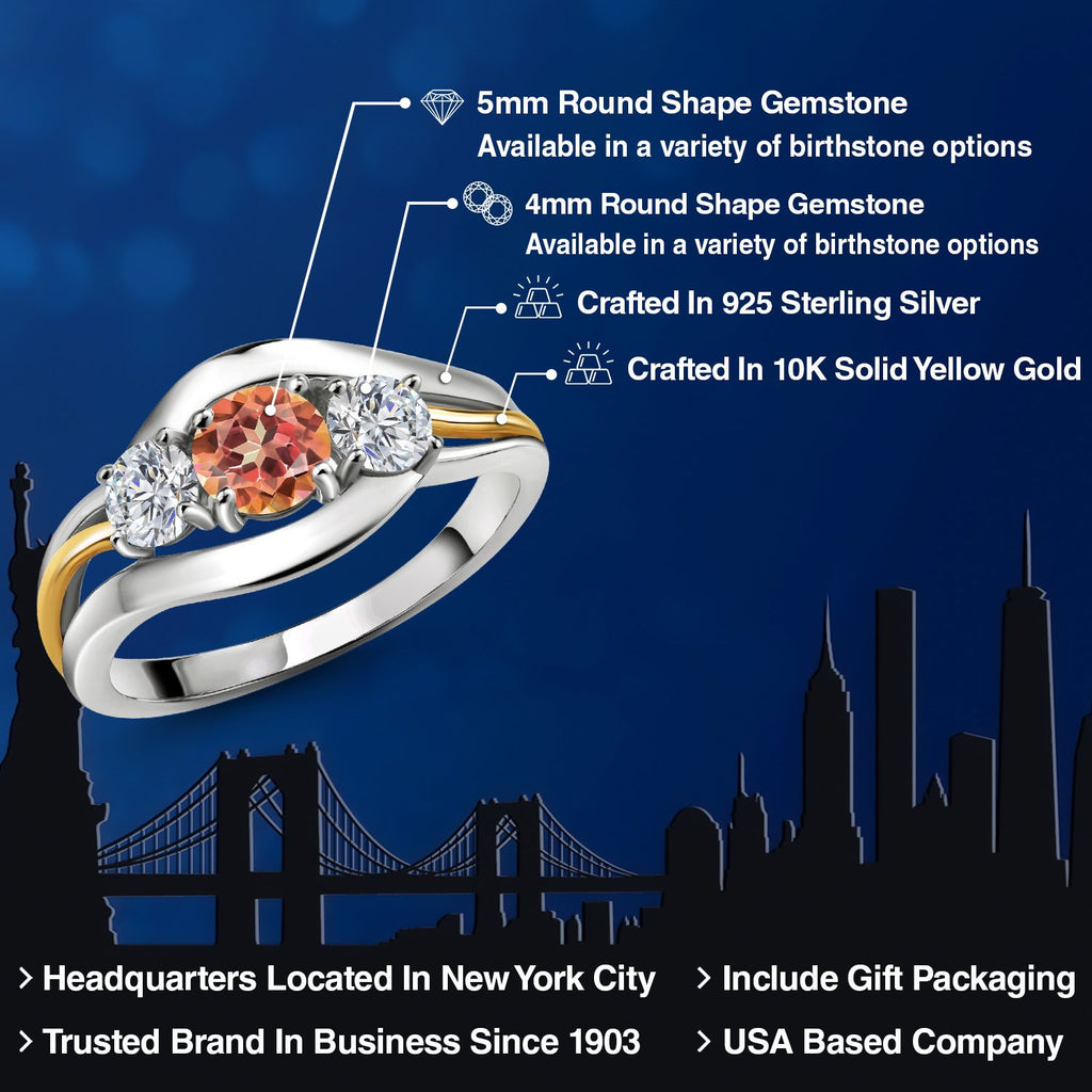 Ring in 925 Sterling Silver and 10K Yellow Gold
