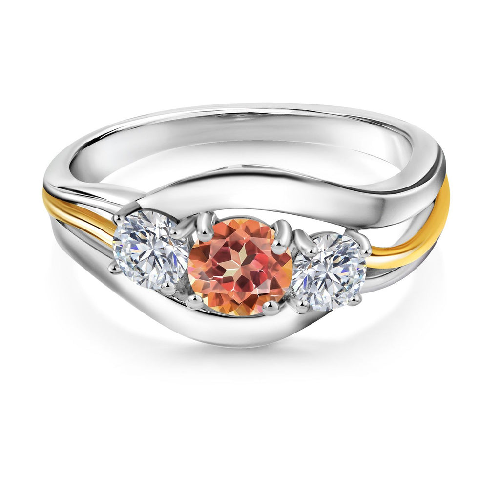 Ring in 925 Sterling Silver and 10K Yellow Gold