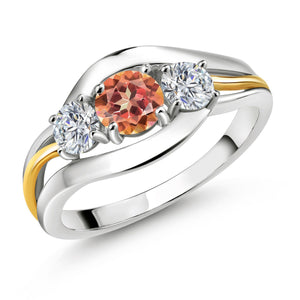 Ring in 925 Sterling Silver and 10K Yellow Gold