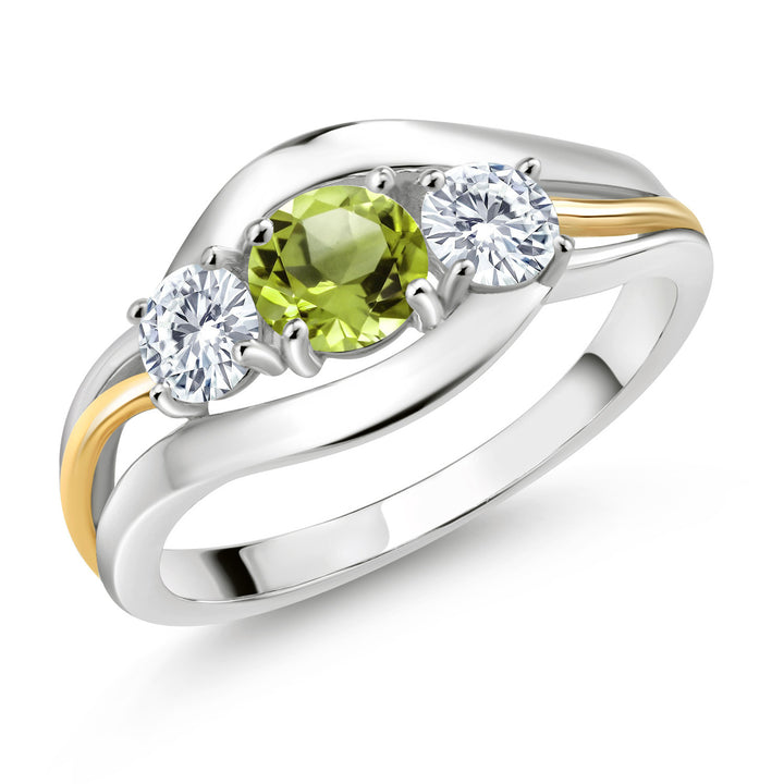 Peridot - August_5_Ring in 925 Sterling Silver and 10K Yellow Gold