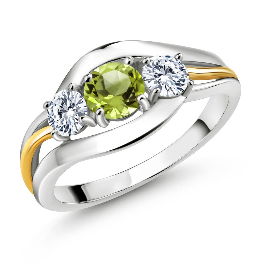 Peridot - August_7_Ring in 925 Sterling Silver and 10K Yellow Gold