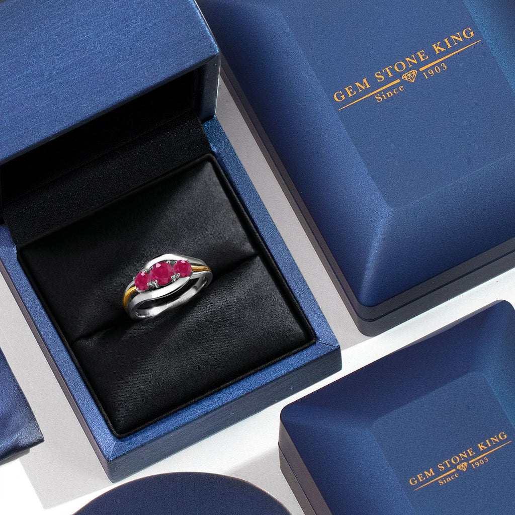Ring in 925 Sterling Silver and 10K Yellow Gold
