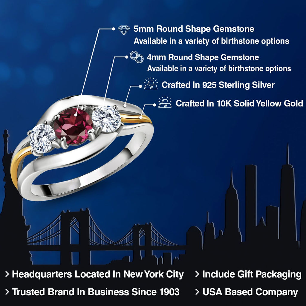 Ring in 925 Sterling Silver and 10K Yellow Gold