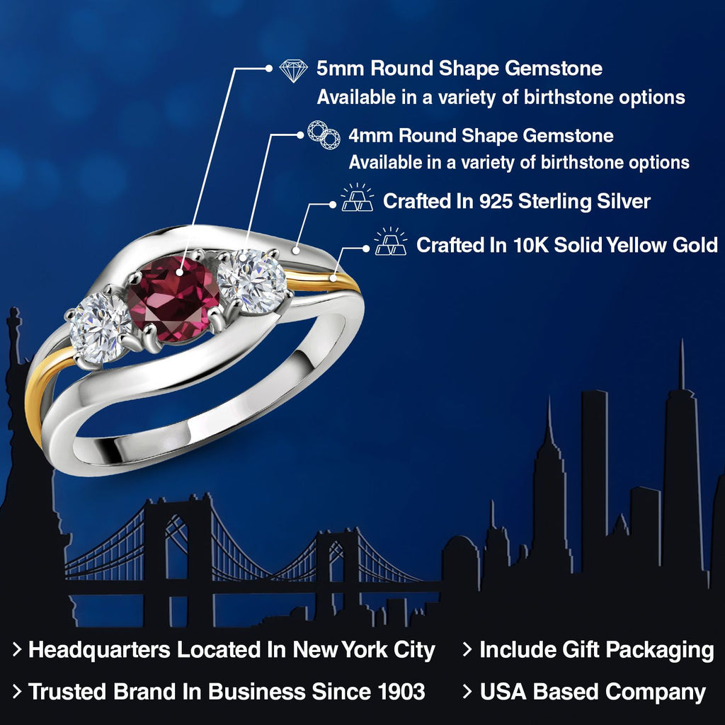 Ring in 925 Sterling Silver and 10K Yellow Gold