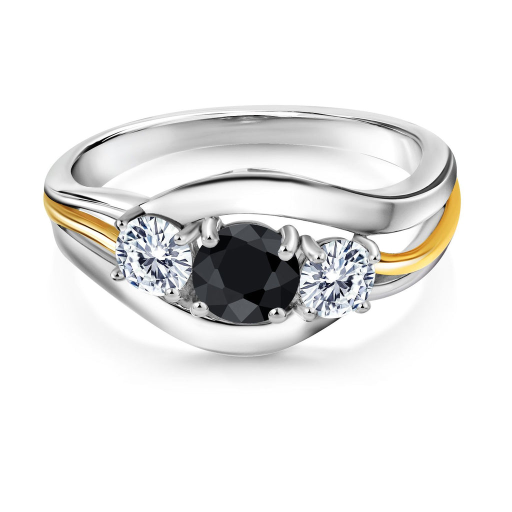 Ring in 925 Sterling Silver and 10K Yellow Gold