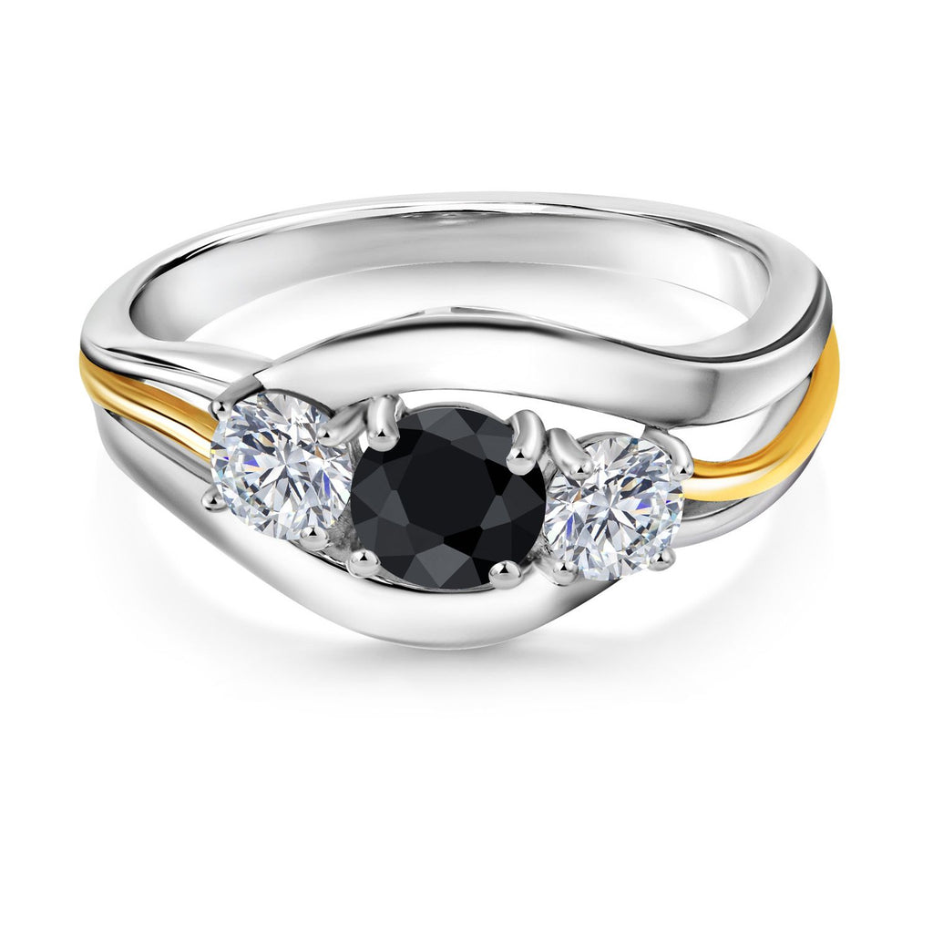 Ring in 925 Sterling Silver and 10K Yellow Gold