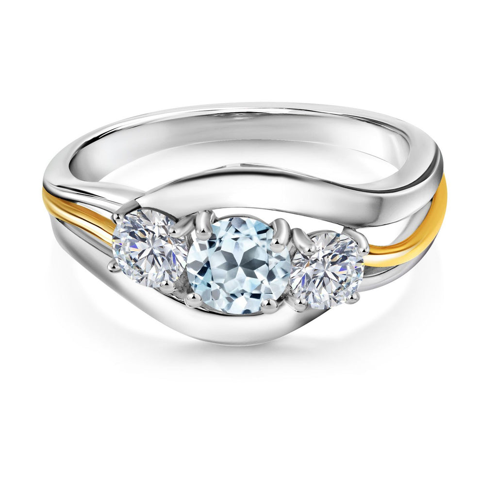 Ring in 925 Sterling Silver and 10K Yellow Gold