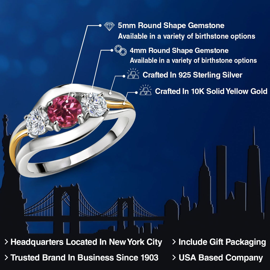 Ring in 925 Sterling Silver and 10K Yellow Gold