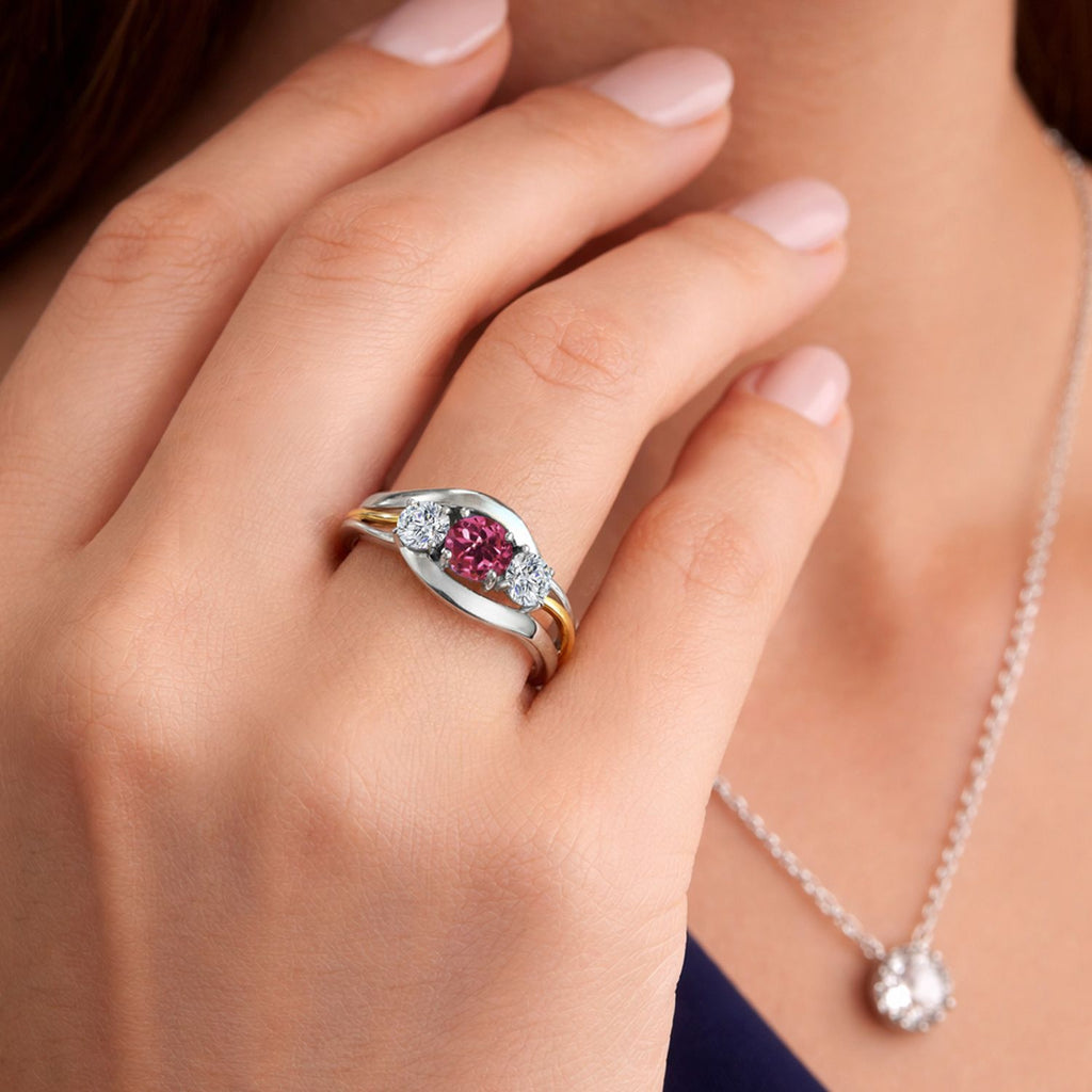 Ring in 925 Sterling Silver and 10K Yellow Gold