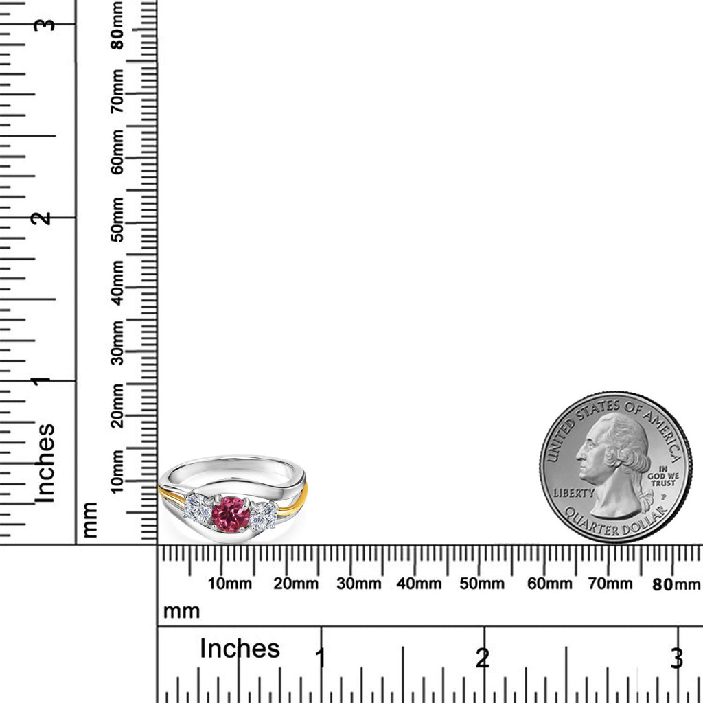 Ring in 925 Sterling Silver and 10K Yellow Gold