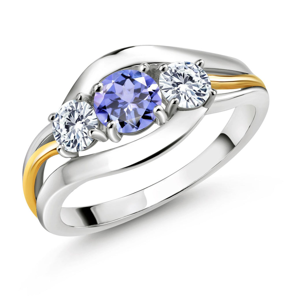 Tanzanite - December_8_Ring in 925 Sterling Silver and 10K Yellow Gold