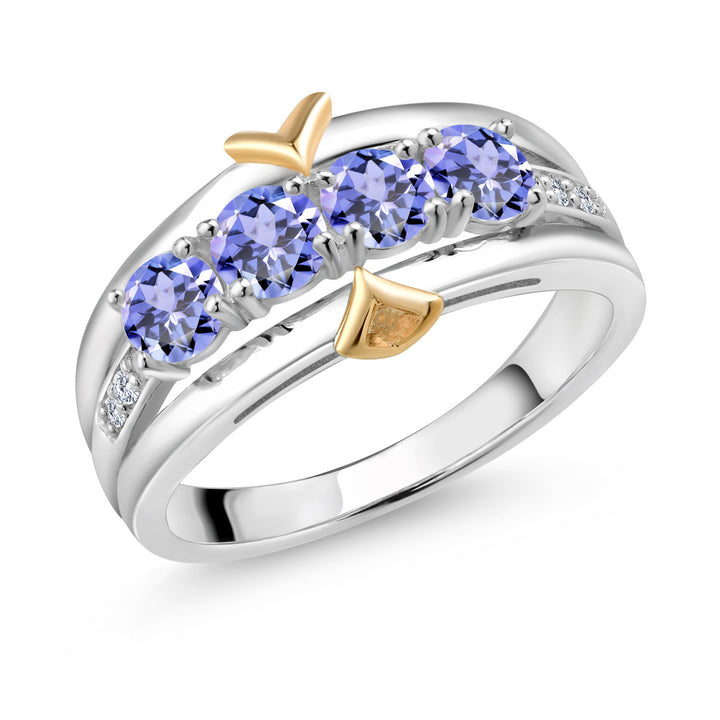 Tanzanite - December_5_Ring in 925 Sterling Silver and 10K Yellow Gold