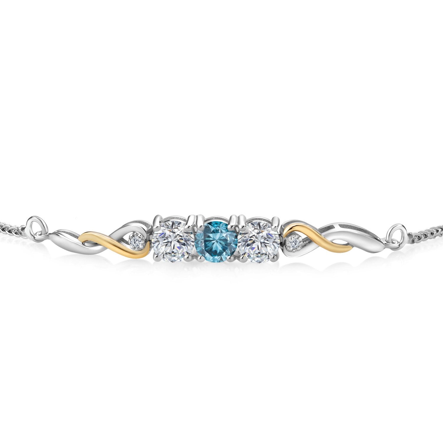 Bracelet in 925 Sterling Silver and 10K Yellow Gold