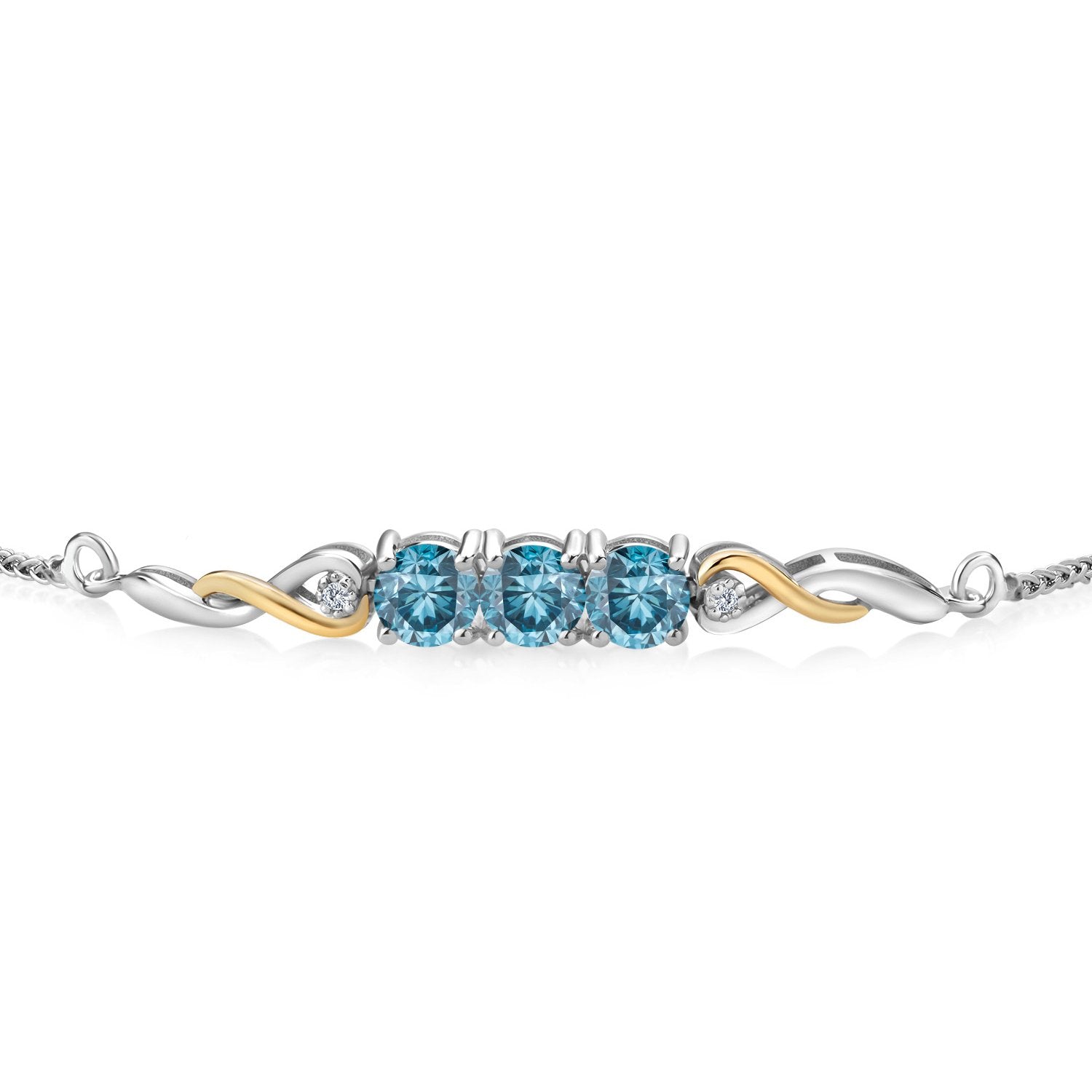Bracelet in 925 Sterling Silver and 10K Yellow Gold