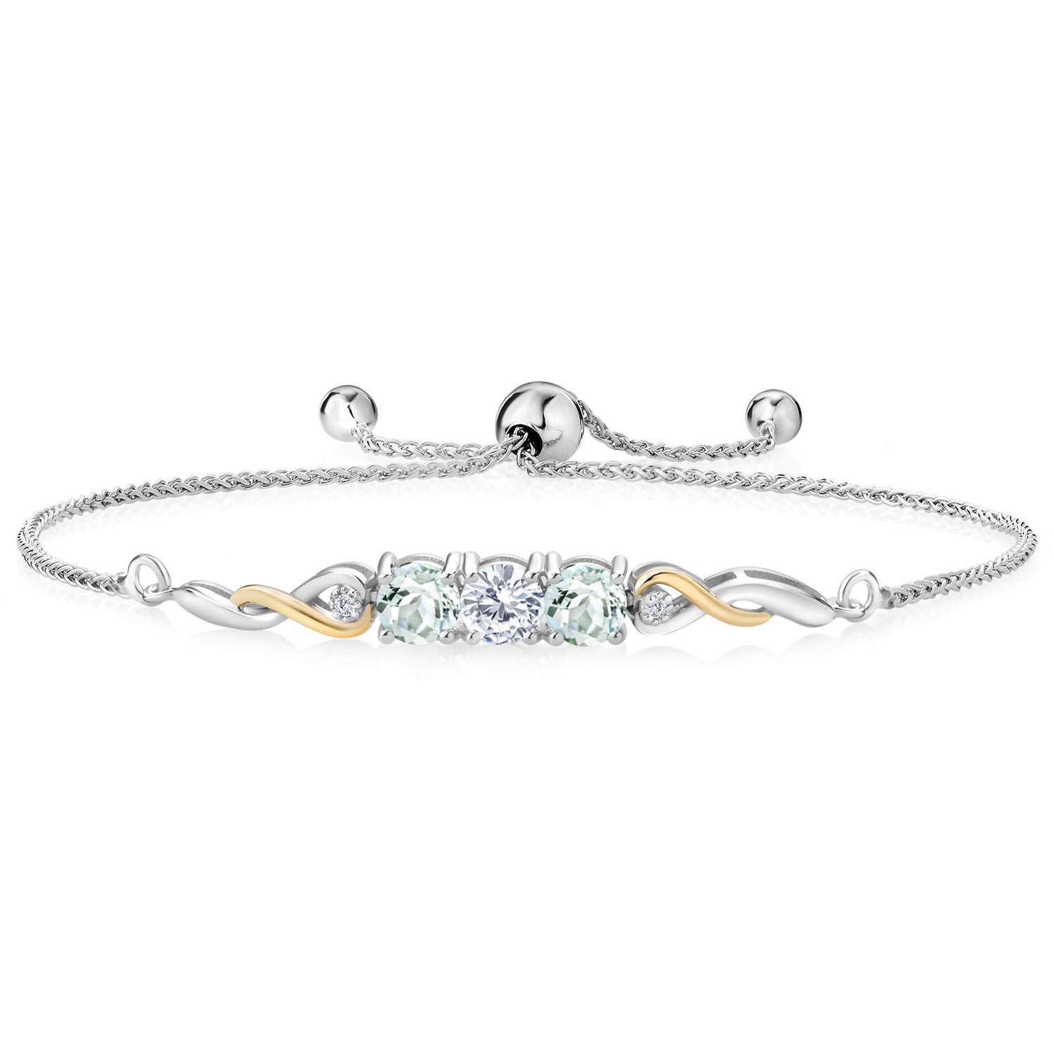 Lab Grown Diamond_Bracelet in 925 Sterling Silver and 10K Yellow Gold