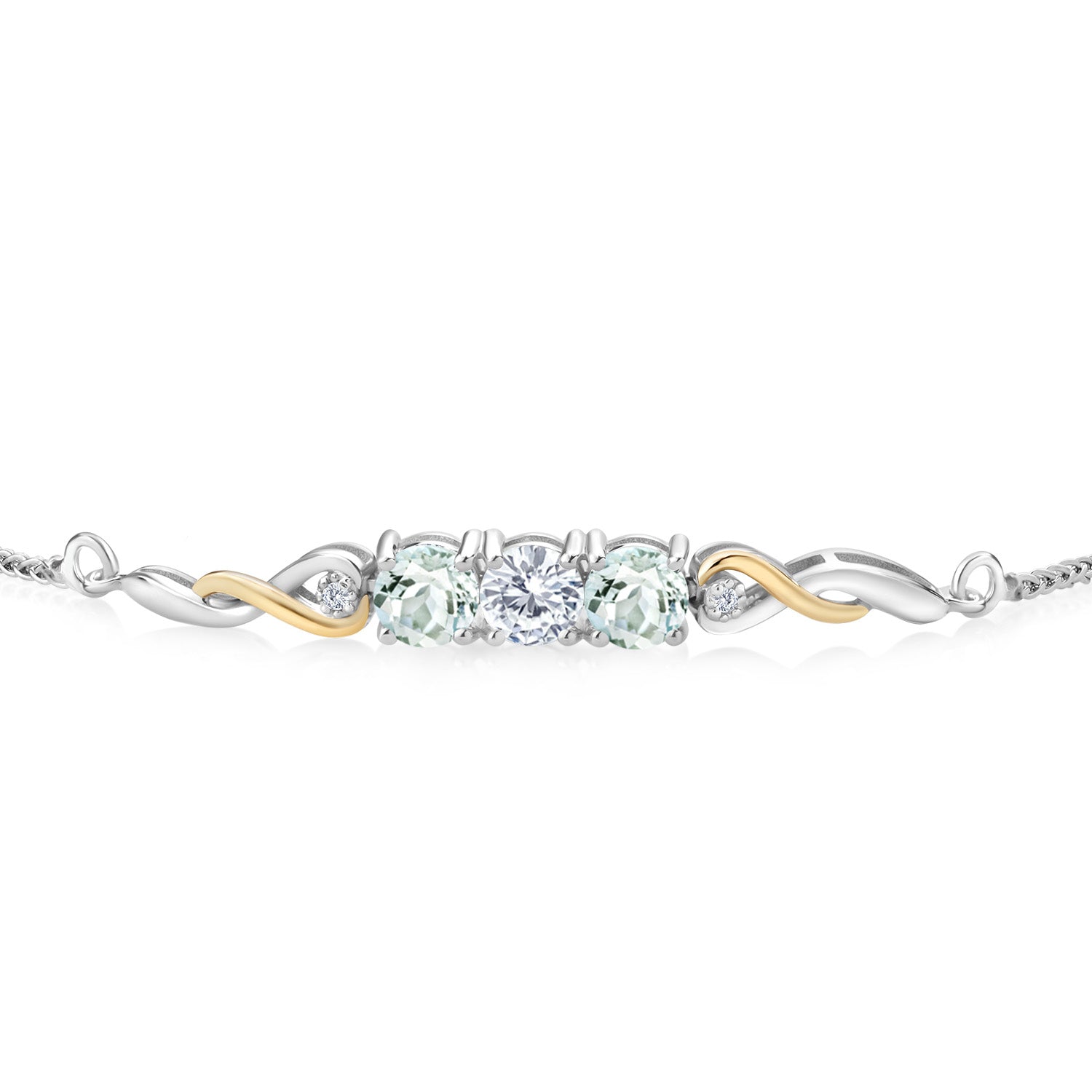 Lab Grown Diamond_Bracelet in 925 Sterling Silver and 10K Yellow Gold
